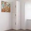 Armario de almacenamiento para dormitorio y sala de estar, armario de esquina blanco con puertas, armario de esquina de pared, armario de esquina, armario de almacenamiento, estante de esquina