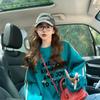 Sudadera Fina de Alto Nivel a Rayas Patchwork de Moda para Mujer, Estilo Perezoso con Letras Elegantes, Corte Holgado para Mujeres de Tallas Grandes, Top que Disimula el Vientre