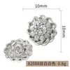 Botões Metálicos em Forma de Flor com Strass de Luxo Leve, Botões Coloridos com Strass para Casacos e Ternos, Botões para Suéteres Estilo Chanel Costurados à Mão, Acessórios para Vestuário