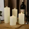 Accesorios personalizados para fiesta de bodas vela electrónica LED cilíndrica simulación vela de bala plana lisa luz ambiental
