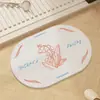 Alfombrilla absorbente de tierra de diatomeas dura de dibujos animados personalizada, alfombrilla de pie de secado rápido para baño, alfombrilla de pie antideslizante para entrada de baño y inodoro