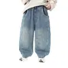 Pantalones de Otoño para Niños 2026 Nuevos Pantalones Largos Casuales Estilo Primavera y Otoño Jeans Curvos Frescos y Elegantes para Niños Mayores