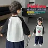 Sudadera de dibujos animados de primavera para niños, camiseta de tendencia estilo coreano con mangas raglán, nueva colección primavera y otoño 2026, atuendo versátil