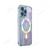 Funda de Teléfono Transparente Magnética de Cuadros con Corazón de Colores Contrastantes Ins Graffiti Estilo para Chicas Anti-Caídas Dura para Apple 18Promax