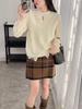 Colete de malha de alta qualidade para primavera e outono, feminino, retrô, elegante, interno, suéter de cor sólida, colete feminino