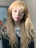 Peluca Transfronteriza para Mujer Cabello Largo Estilo Coreano Peinado Rubio Cabello Largo Rizado Lolita Ciber Celebridad Cobertura Completa de Cabeza Peluca Natural Esponjosa