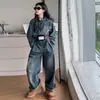 Conjunto de Mezclilla para Niñas Primavera y Otoño 2026 Nueva Moda Estilo Coreano Mono de Mezclilla con Cremallera para Niños Mayores Moderno