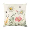 Funda de Almohada Floral Nueva de Primavera Temu Impresa en Alta Definición Funda de Cojín de Planta y Flor para el Hogar Disponible para Mayorista