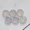 Diamantes de Resina Redondos de 12 mm Gipsofila Base Plana Superficie de Mineral de Diamante Racimo de Cristal Cóncavo y Convexo Pendientes Collar Accesorios para Joyería DIY