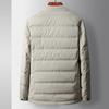 Jaqueta de Penas Outono e Inverno 2025 Penugem de Ganso Branco Camisa Quente Casual Leve Casaco de Penas Masculino Tendência Gola Lapela