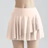 Falda Corta Deportiva Cd para Mujer Vacaciones de Verano Conjunto de Dos Piezas Ropa Exterior Anti-Exposición Running Fitness Tenis Bádminton Falda de Yoga Plisada
