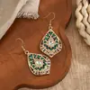 Pendientes Largos Geométricos Huecos Coloridos de Diamantes Estilo Bohemio Pendientes de Metal Retro Desgastados Adornos Transfronterizos Adornos para Orejas de Mujer Venta al por Mayor