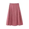 AliExpress Transfronteiriço Novas Explosões Atacado Feminino Estilo Europeu e Americano ZRA em estoque Vestido Midi Listrado