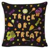 Capa de Almofada de Halloween Amazon New Linen Short Plush Capa de Almofada Capa de Sofá Animação Desenho Animado Almofada de Férias