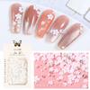 Celebridade da Internet Flor de cinco pétalas Pequena flor branca Tridimensional Mini estilo japonês ins Resina Tamanho branco Flor mista Decoração de unhas