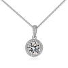 Colar Clássico Círculo Completo de Diamante em Prata Esterlina 925 Corrente Cruzada Europeia e Americana Pingente de Moda 1 Quilate Colar com Pingente transmissão ao vivo