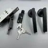 Cerradura Magnética Silenciosa Grande Negra para Puerta de Dormitorio con Manija Separada, Juego de Cerradura para Puerta de Madera, Tipo Universal, Juego Completo