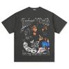 BC Rap Juice Wrld Estampado Estilo Americano Hip-Hop Street Manga Longa Manga Curta Lavado Moletom Gola Careca Pesado com Capuz