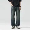 Roupas Masculinas Fengshe / Lançamento Primavera e Outono 2026 Jeans Masculino High Street Americano Retro Solto Reta Longa