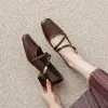 Sapatos Mary Jane Quadrados Retrô, Versáteis para o Outono 2026, Salto Baixo, Estilo Francês, Salto Grosso, Sapatos Femininos