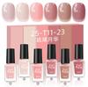 Transfronteiriço Novo Conjunto Pequeno de 6 Cores Esmalte de Unha Cor Sólida Brancura À Base de Água Sem Cozimento Duradouro Sem Cheiro Salão de Unhas DIY