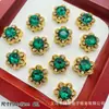 Nueva Caja Mágica Redonda con Lazo de Corazón de Diamante Dorado Ocho Agujeros Separadores de Cuentas Pulsera de Cuentas DIY Collar Joyería