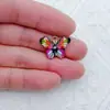 Ventas Calientes Transfronterizas Colgante de Aleación con Goteo de Aceite Estampado Colorido de Dibujos Animados de Mariposa Colgante DIY Pulsera Collar Accesorios de Joyería