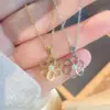 Novo Colar Simples Pequeno de Pérola Flor Aço Titânio Feminino Moda Clássica Versátil Corrente Clavícula Nicho Joias Atacado