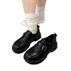 Zapatos de Cuero de Plataforma de Suela Gruesa Estilo Británico Más Vendidos Zapatos Individuales para Mujer Nuevo Estilo Otoño 2026 para Combinar con Faldas Mocasines Mary Janes