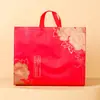 Juego de Cama Laminado Rojo para Boda de Cuatro Piezas Bolsa Tote para Guardar Colcha de Verano Bolsa de Regalo Espesa Bolsa de Tela No Tejida