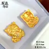 Colgante de Gato Estilo Antiguo Chapado en Oro con Diamantes, Colgante de Gato en Oro Cepillado, Nuevo Colgante de Gato para Atraer Riqueza