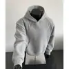 Chaqueta patchwork, sudadera con capucha de corte holgado para hombre, marca gris de tendencia otoño, manga larga rígida, uso rudo, estilo americano