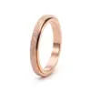 Nuevo Producto Europeo y Americano Versión Estrecha de 2 mm Anillo de Esmeril para Mujer Acero de Titanio Niche Rotatorio Oro de 18K No se Desvanece Anillo Mate