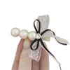 ¡Dulce niña! ¡Pasador de moño de encaje de perlas! Pinza de pico de pato pasador pasador accesorios para el cabello nuevo dispositivo para el cabello