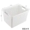 Cesta de armazenamento grande da série Pure White, plástico PP, cesta retangular de armazenamento de cozinha, máscara de frutas, cesta de armazenamento