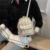 Mochila Pequeña Estampada Linda de PU 2025 Verano Nueva Versátil de Moda para Mujer Bolso Cruzado para Viajar