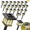 Lámpara Solar para Césped de Exterior, Luz de Noche Retro, Lámpara de Suelo Decorativa para Patio y Jardín, Lámpara de Palacio Pequeña, Lámpara de Casa Mini