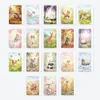 36 Tarjetas de Ilustración de Animales en Acuarela, Tarjetas de Colección de Mascotas Lindas Transfronterizas, Tarjetas Flash Cognitivas de Ilustración para Niños