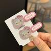 Novo Presilha de Cabelo Fofa Girly Doce Coreana Presilha Bico de Pato Rosa Presilha para Franja com Coração de Strass Grampo de Cabelo para Mulheres