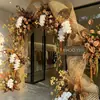 Cor de café de outono estilo retrô materiais florais materiais florais de casamento móveis macios atmosfera de outono adereços de casamento decorações flores artificiais