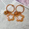 Chaveiro Acrílico Estrela Anel Sino Fofo Estrela DIY Mochila Escolar Trava Pendurar Acessórios Acessórios