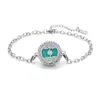 Pulsera de acero titanio con incrustaciones de diamantes calada tipo hilo de aromaterapia para difusión de aceites esenciales Pulsera con patrón de árbol de la vida europeo y americano venta al por mayor