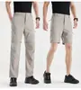 Pantalones Deportivos para Hombre con Pantalones Largos Desmontables, Estilo Verano para Hombre, Seda de Hielo Secado Rápido Delgado Impermeable para Exteriores Talla Grande Pantalones Casuales para Hombre