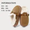 Chinelos de Inverno Femininos para Exterior com Solado Grosso, Estilo Retrô, Pelúcia Nova, Lã de Cordeiro, Algodão para Casa, Chinelos Quentes