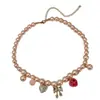 Dulce Collar de Perlas Barrocas, Colgante de Lazo de Corazón, Elegante Cadena para Clavícula, Exquisitos Aretes de Moda Juvenil
