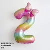 Balões de Número de Aniversário Decorações para Meninas Pequenas 2 Anos Festa de 3º Aniversário Menina Bebê Cenário Montagem Atmosfera Adereços para Fotos