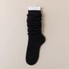 Calcetines de lana calefactora de estilo japonés para otoño e invierno, combinables con todo, de color liso, con rayas verticales, blancos, hasta media pantorrilla, de punto Y2G