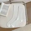 Calcetines Finos Estilo Ballet para Mujer Color Sólido Ins de Moda Calcetines de Gama Media Primavera y Verano Calcetines Apilados Calados Rayas Verticales Dulces Calcetines JK