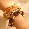 Moda Retrô Assimétrica Europeia e Americana Transfronteiriça Resina Ccb Prata Quebrada Turquesa Conjunto de Pulseiras com Contas Pulseira Maillard