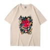 2024 Novo Comércio Exterior Manga Curta Verão Novo Marca Original Europeia e Americana Hip-hop Solto Prajna Wrap Estampada Camiseta